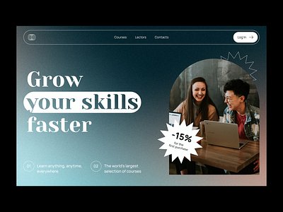 Online courses landing page course design education landing learn school skills ui