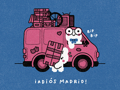 Goodbye Madrid! cute design flat graphic illustration illustrator kawaii