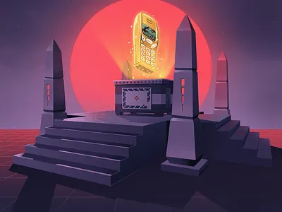 Lost Artefact altar architecture artwork cyberpunk illustration illustrator neon nokia pattern space sunset vector