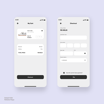 Daily UI 002 adobexd app dailyui dailyui002 ecommerce uiux