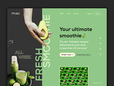 Frutz | Landing page branding concept dailyui design graphicdesign landing page minimal page ui uxui vector web website