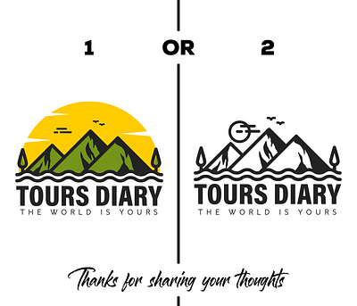 Tours Diary Logo Design illstration logo logo design minimal logo travel logo