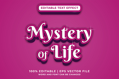 Mystery of life editable text effect modern style premium design graphic design illustration logo logotype mystery text effect typography vector