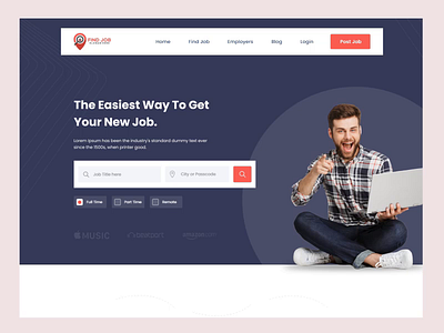 Creative Landing Page Design adobe xd animation design figma find job job website landing logo post job template typography vector