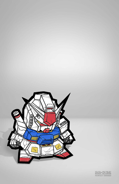 Grumpy Gundam anime drawing gundam illustration procreate