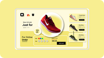 Shoes Store Landing Page UI design buy colorfull creative dailyui design graphic design inspiration landing page market new nike shoes shopping simple store templates themes ui uiux website