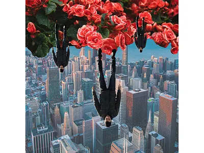 Falling City collage design graphic design