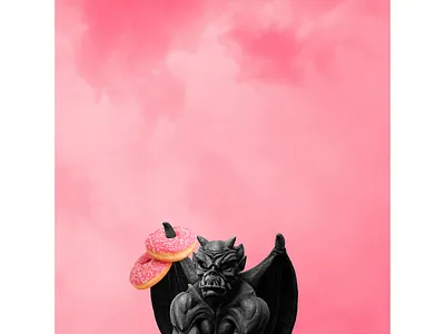 Sweet Gargoyle collage design graphic design