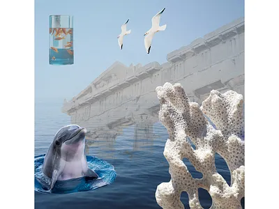 Aquatic Overture collage design graphic design