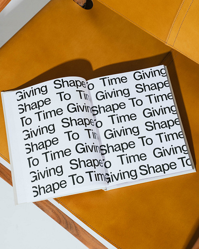 Giving Shape To Time art direction austin book cover design editorial editorial design gif graphic art graphic design nonprofit print publishing san serif spread typography