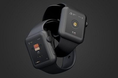 Apple Watch UI Design apple branding clock design exploration gradient graphic icon illustration illustrator layout mockup neumorphism photoshop smartwatch ui ui kit ux vector visual