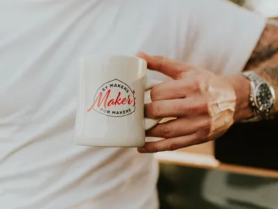 Maker's Coffee Co. badge brand identity branding coffee coffee shop diner mug logo logo design mug design retro design