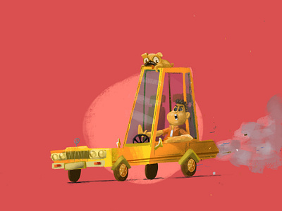 Taxi driver animal cartoon character character design driver graphic design illustration taxi