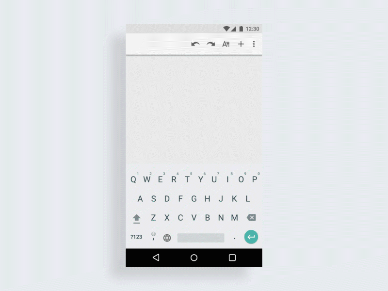 Keyboard animation motion ui