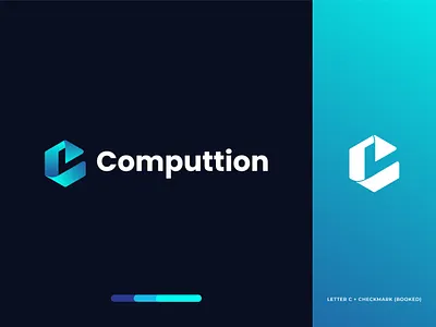 Computtion agency b2b blue branding branding design check mark development dual meaning freelancer letter c logo logo logomaker minimalist modern logo sales simple start up ui unique usa