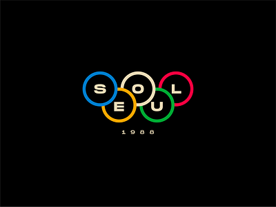 Seoul 1988 Olympics Logo Redesign brand branding design graphic design icon identity illustrator logo logo designer logotype mark minimal monogram olympics poster poster design seoul symbol typography vector