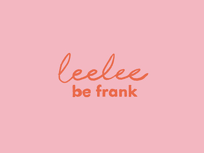 Leeleebefrank logo branding handwriting handwritten logo
