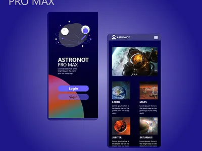 Astronot promax mobile app desaign graphic design ui ux
