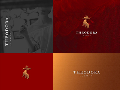 Theodora Logo Design! beauty brand branding design fashion gold identity lady logo mark peacock premium saigon