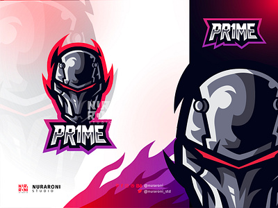 PR1ME - Custom Robot Mascot Logo 3d android animation branding cartoon cyborg esport golem graphic design headgear helmet logo machine mascot motion graphics robot scifi ui vector visor