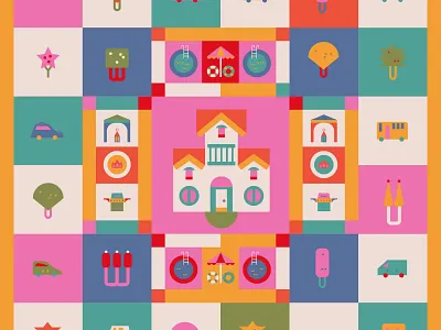 Houses, trees, and cars car house illustration tree