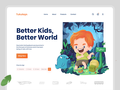 Tukutoys - Market Place 🛒 branding character cute design ecommerce family flat header illustration kids market place procreate shop shopping toys ui ux vector web design website