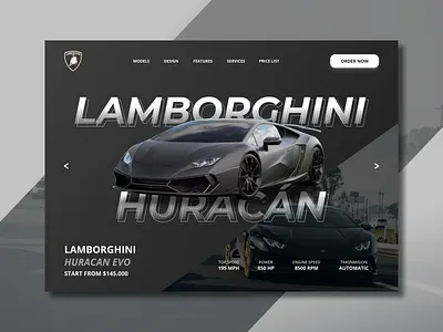 Lamborghini Web Concept app branding concept design huracan illustration lamborghini landing landing page logo typography ui uiux ux web web concept web design