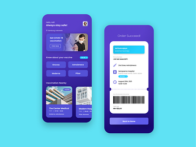 Vaccination App app design ui ux