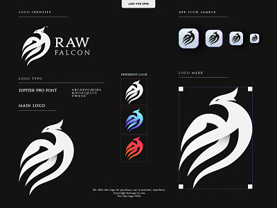 RAW Falcon Logo brand design branding business logo company logo creative logo cyber agency design eagle falcon logo illustration logo logodesign logotype modern networking logo phoenix logo raw falcon logo typography uiux vector