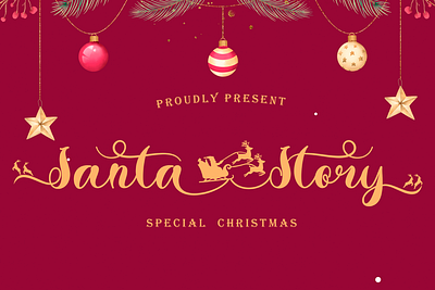 Santa Story baby calligraphy christmas christmas svg deer font handwritten invitation procreate santa santa font sticker sublimation wedding