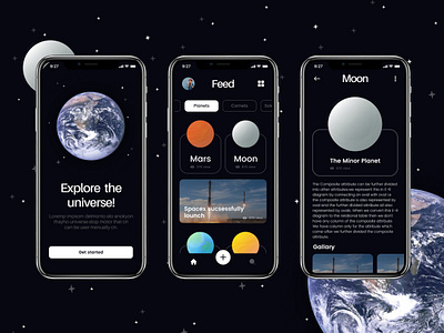 Explore universe app UI design concept uiux design