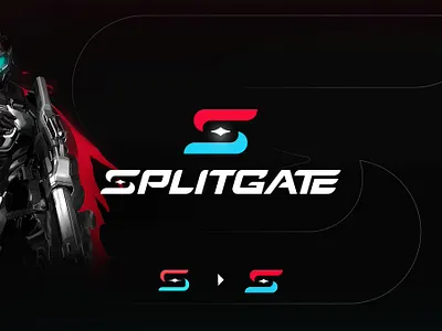 Splitgate logo redesign blue branding design e sports gaming halo illustration logo mascot mascot logo red s logo splitgate typography ui ux vector
