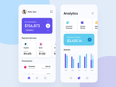 Mobile Banking App bank bank app design flat mobile ui ux