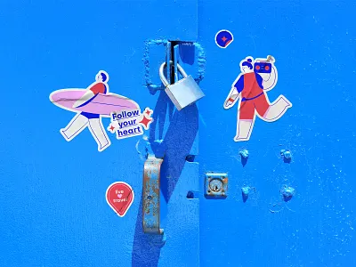 Have fun sticker pack brand identity branding fun graphic design icon set illustration label logo design logotype music sport sticker sticker pack summer surfer tag template travel ui ux