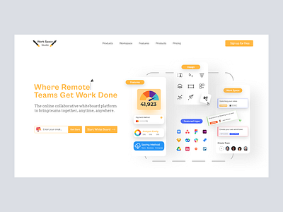 Hero Scene - Landing Page animation branding cta design google header hero scene illustration landing page logo tab ui uidesign ux uxdesign website xd xd design