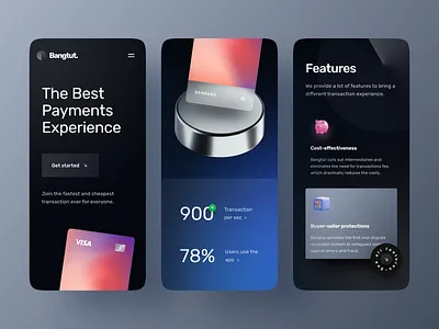 Bangtut - Mobile View app dark design finance fintech mobile payment product design responsive ui ux