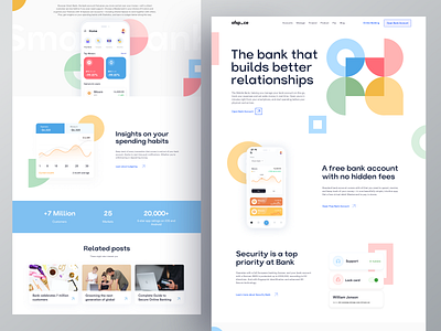 Banking Landing Page I Ofspace bank app bank web banking banking services colorful currency fin tech service finance financial fintech graphic design landing page landing page design money ui vector web web design web ui website