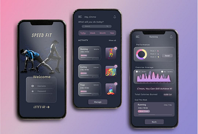 Fitness App Design 3d animation appdedign webdesign branding design graphic design illustration logo motion graphics ui ux vector