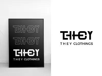 T H E Y / 데이 Logo 2d branding design flat logo minimalistic simple they vector