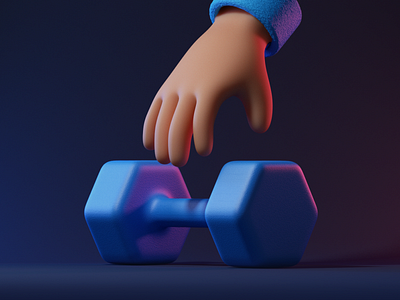 Tournament 3d 3d illustration 3d render blender c4d cartoon dumbbell graphic design gym hand illustration