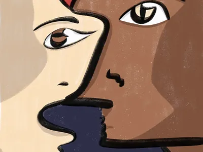 Mutual Love - Abstract Portrait Illustration abstract illustration abstract portrait blacklivesmatter cubism digital illustration illustration illustrator moody colors portrait illustration storytelling