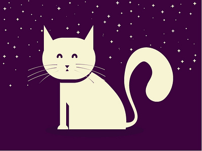 Cat cat catlovers design flat illustration of a cat flatdesign flatdesignofcat flatillustrationofacat graphic design illustration meow meowcat minimal nightsky vector