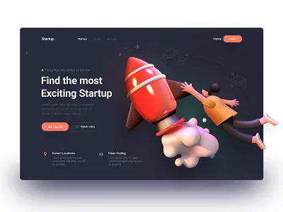 Most Exciting Startups arslan design illustration landing page pakistan ui web