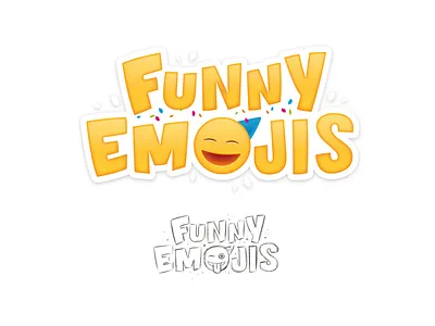 Funny Emojis branding lettering logo packaging vector