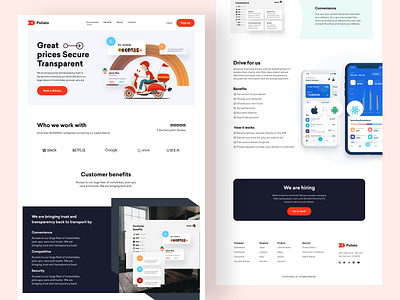 "Polisto"-"Delivery service landing page". branding buisness clean delivery delivery service design food delivery food delivery service home page illustration landing page minimal product design typogarphy ui ux website website design