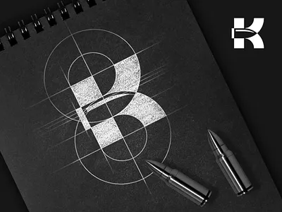 K Bullet Logo army bullet cartridge jkd jkdesign k letter logo logotype military monogram ui weapon логотип