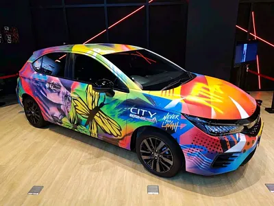 Honda City Hatch Art Competition 2021 abstract aerosol automodification automotive competition design digimods digital geometric graffiti graphic design honda illustration modification paint painting pixelazord spray