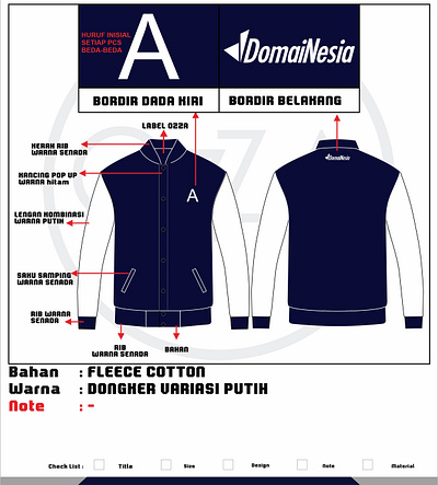 Domainesia Varsity Jacket branding corel draw design jacket product design varsity vector