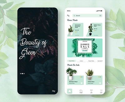 Plant Store App Design | Etelligens graphic design ui