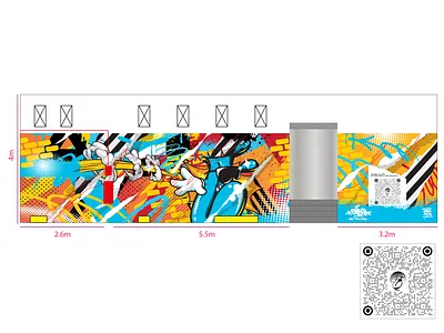 Reactive Wave abstract aerosol aliwall branding cabalrandom competition design geometric graff graffiti graphic design illustration logo painting pixelazord pop art street art urban art